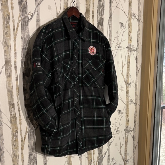 Men's Black and Green Plaid Military Jacket - Picture 4 of 8
